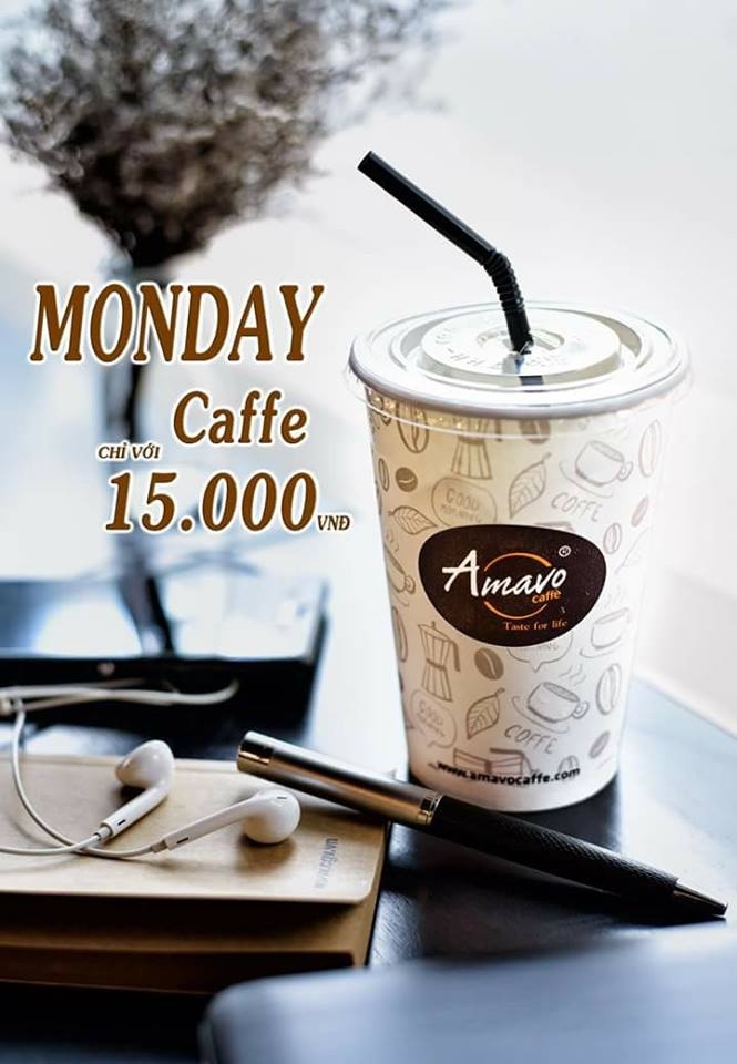 Khởi đầu tuần mới với ly caffe thơm ngon cùng #Amavo nhé